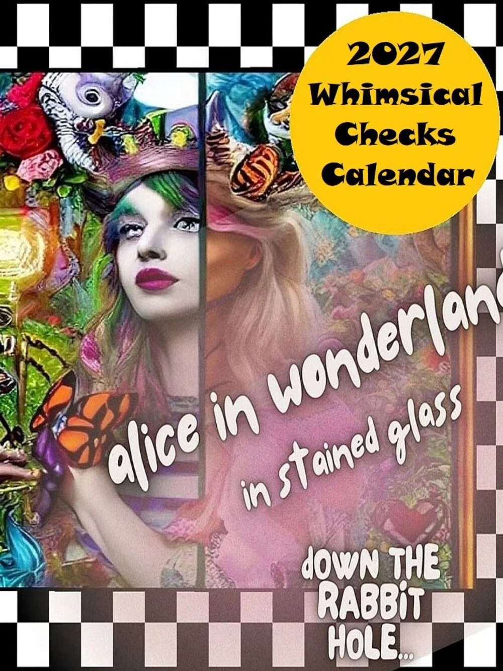 Alice in Wonderland Decor 2027 Calendar Whimsical Checked Decor Fantasy Decor